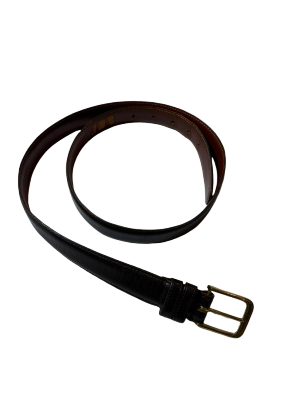 Coach Black Leather Belt Mens 40 Classic Brass Tone Buckle Dress Casual Preppy
